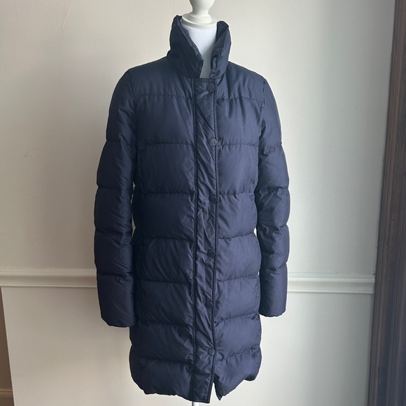 J. Crew Jackets & Blazers - J Crew Navy Down Puffer winter snow Coat Thigh length Small GUC